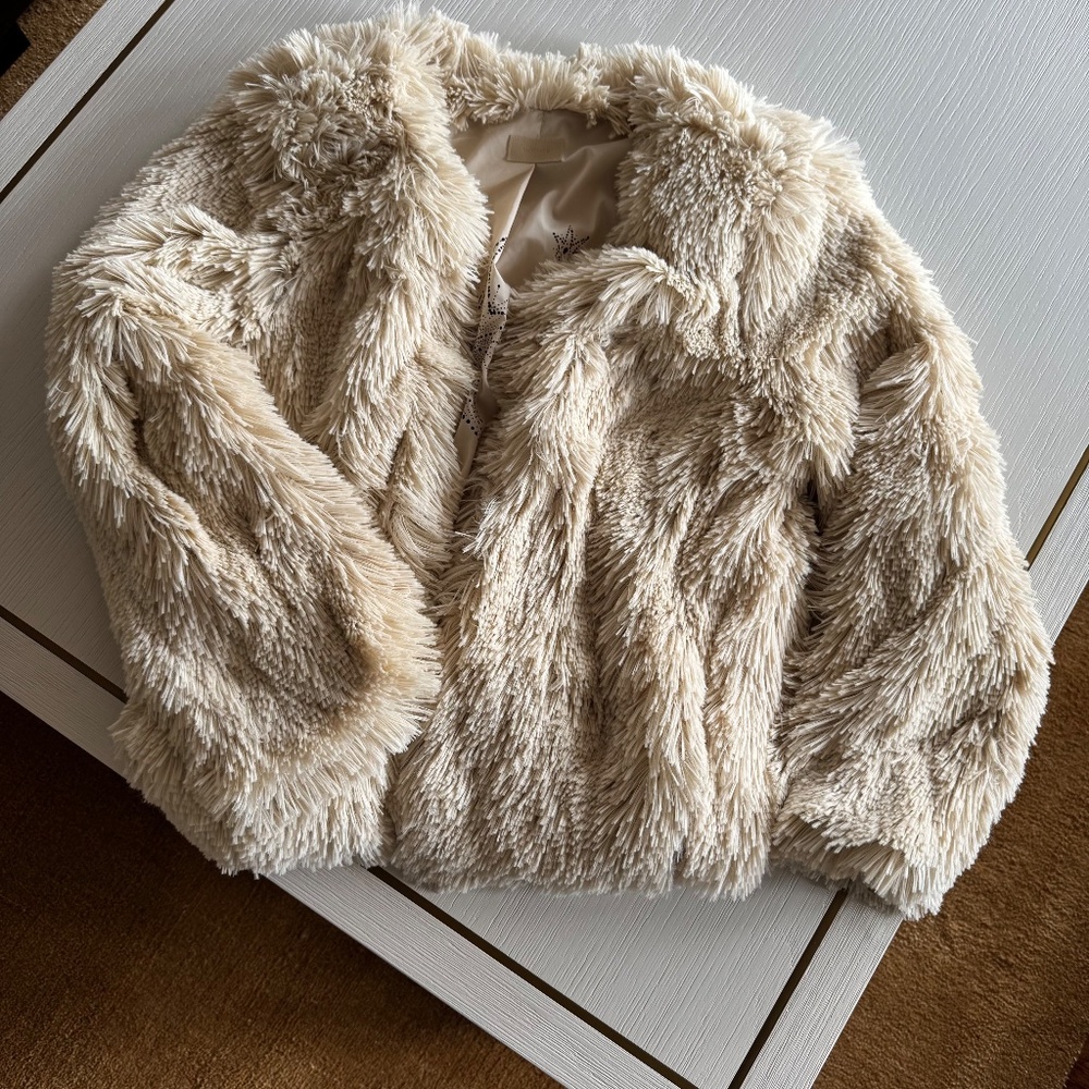 MOTHER Faux Fur Boxy Jacket Small